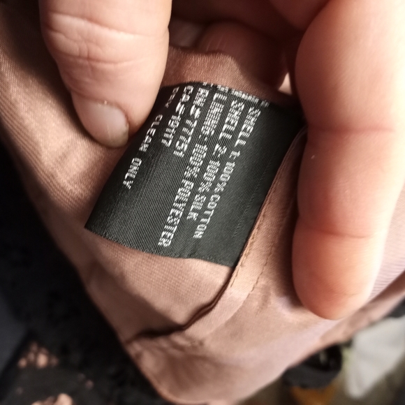 Vintage BETSEY JOHNSON Black Embroidered Shell Overlaid on Dusty Pink Sa… - Picture 2 of 6